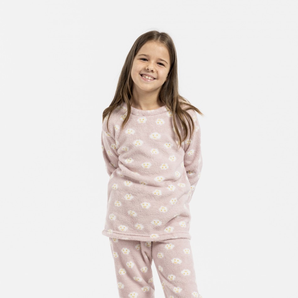 Pigiama pile corallo bambina Lucero malva rosa pigiami-per-bambini