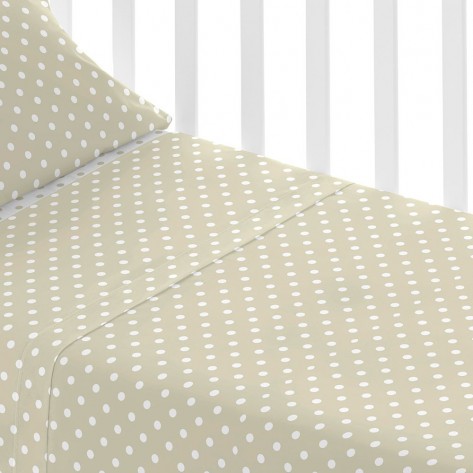Set di lenzuola cotone Baby dots revesibile sabbia culla set-di-lenzuola-culla