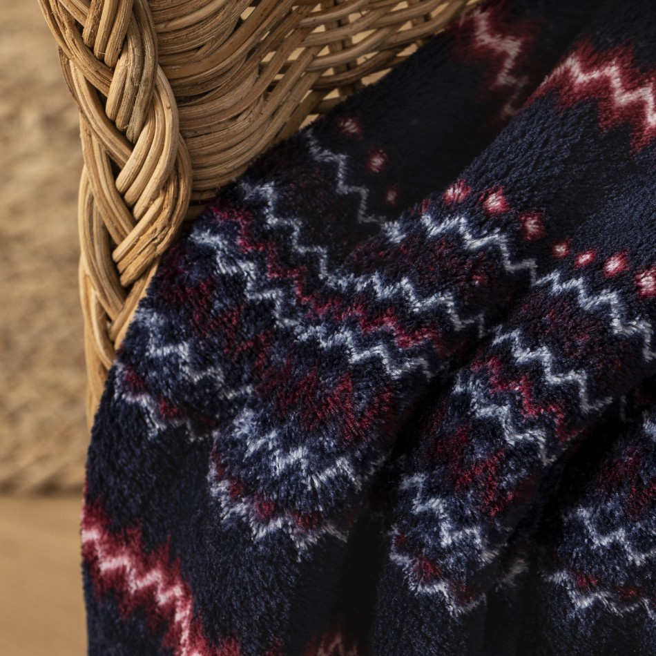 Coperta pile coral Justino bordeaux