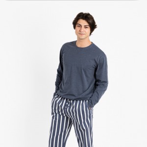 Pigiama uomo flanella Palermo azzurro