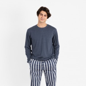 Pigiama uomo flanella Palermo azzurro 2