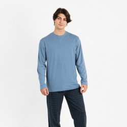 Pigiama uomo flanella Diamante indaco Pigiama uomo flanella Diamante indaco