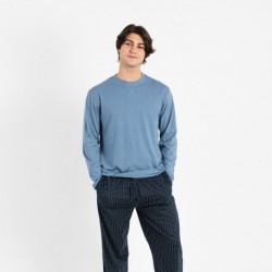 Pigiama uomo flanella Diamante indaco Pigiama uomo flanella Diamante indaco