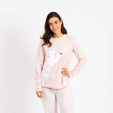 Pigiama pile polare Oso polar rosa pigiami-inverno-donna