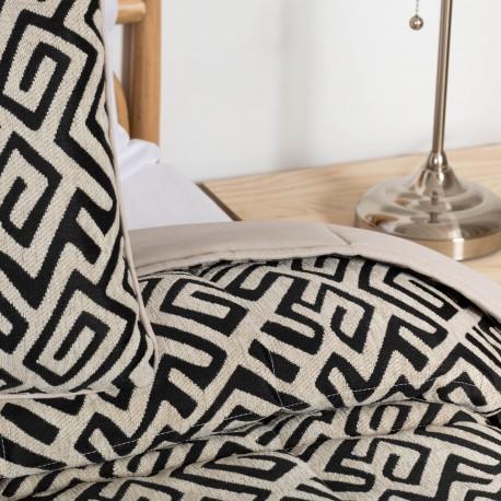 Copriletto jacquard ciniglia Arzai beige - nero 120gr