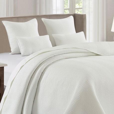 Copriletto cotone jacquard Hungria bianco