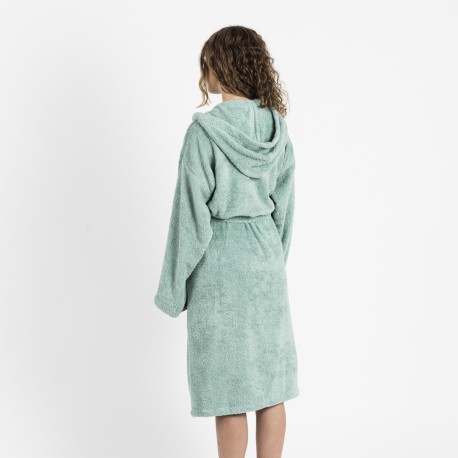 Accappatoio con cappuccio verde tiffany 450gr unisex