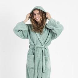 Accappatoio con cappuccio verde tiffany 450gr unisex