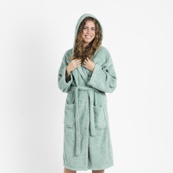 Accappatoio con cappuccio verde tiffany 450gr unisex