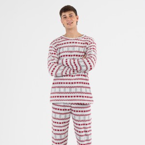 Pigiama pile coral uomo Filipo rosso