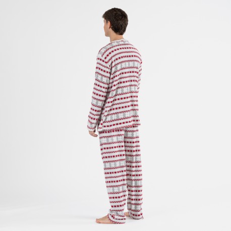 Pigiama pile coral uomo Filipo rosso