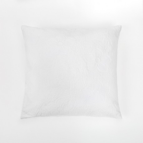 Cuscino quadrato piquet Flor 55x55 bianco-federa+imbottitura cuscini-quadrati-stampati