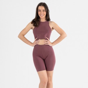 Set sportivo culotte donna melanzana