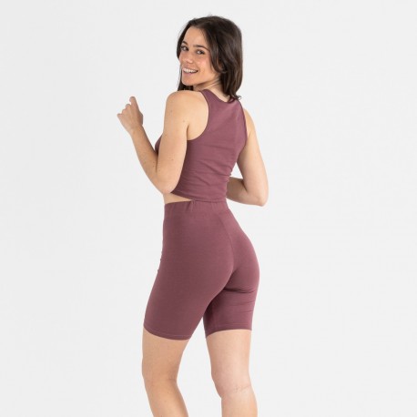 Set sportivo culotte donna melanzana