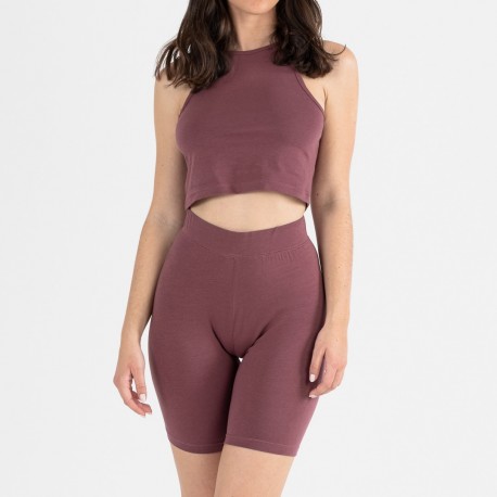 Set sportivo culotte donna melanzana