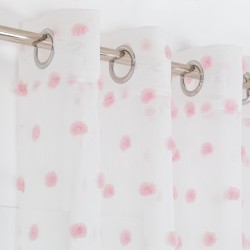 Tenda Pompom rosa tende-trasparenti