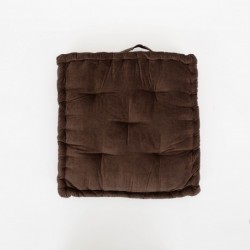 Cuscino per sedia cotone velluto nero 50x50 -federa + imbottitura