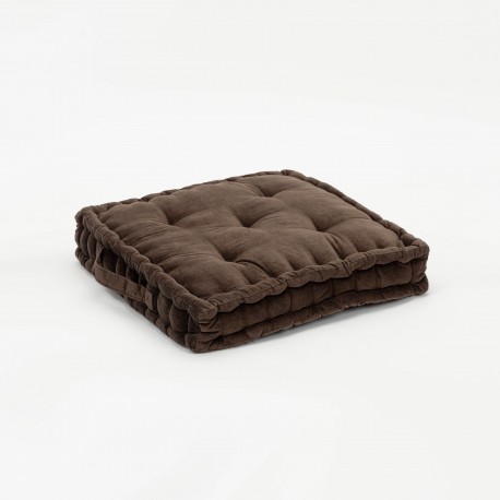 Cuscino per sedia cotone velluto nero 50x50 -federa + imbottitura