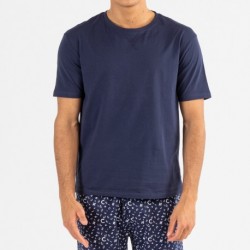 Pigiama lungo manica corta uomo cotone Yelco blu navy Pigiama lungo manica corta uomo cotone Yelco blu navy