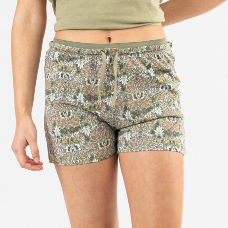 Pigiama corto canotta con bottoni cotone Grinn verde