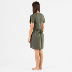 Vestito manica corta verde militare Vestito manica corta verde militare