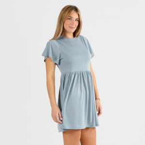 Vestito manica corta indaco
