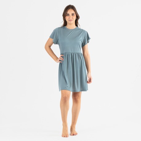 Vestito manica corta verde acqua