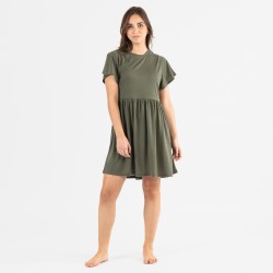 Vestito manica corta verde militare Vestito manica corta verde militare