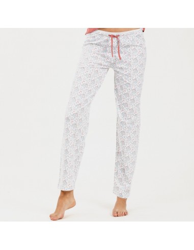 Pigiama lungo cotone Lorena marsala