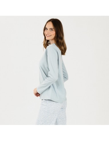 Pigiama lungo cotone Angelica celeste