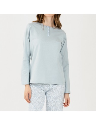 Pigiama lungo cotone Angelica celeste