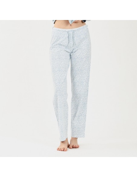 Pigiama lungo cotone Angelica celeste Pigiama lungo cotone Angelica celeste