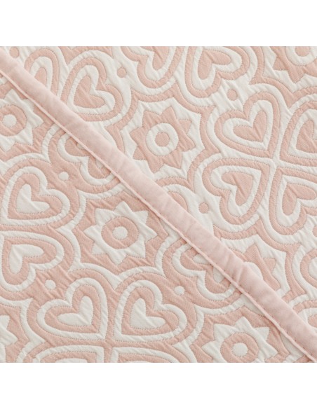 Copriletto doppio tessuto jacquard Capri rosa chiaro 180x270 singolo