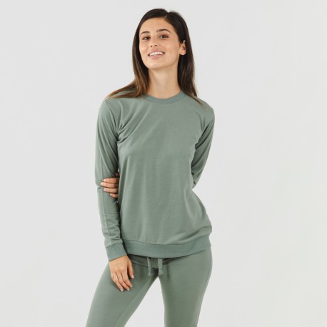 Set sportivo lungo donna new verde militare abbigliamento-sportivo-donna