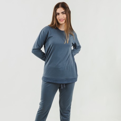 Set sportivo lungo donna new indaco