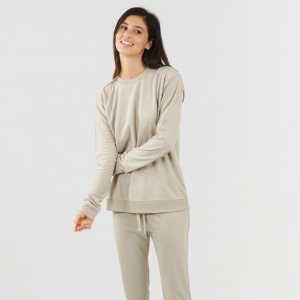 Set sportivo lungo donna new beige 2