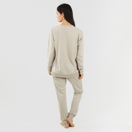 Set sportivo lungo donna new beige