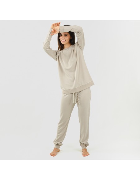 Set sportivo lungo donna new beige