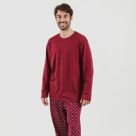 Pigiama lungo uomo cotone Cachemir bordeaux pigiama-lungo-da-uomo