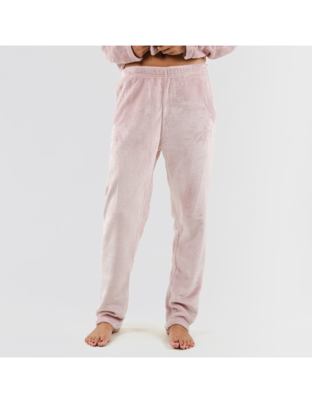 Pigiama velluto rosa chiaro pigiami-inverno-donna