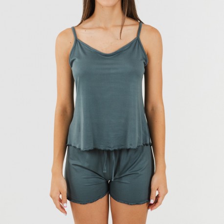 Pigiama con spalline soft tinta unita