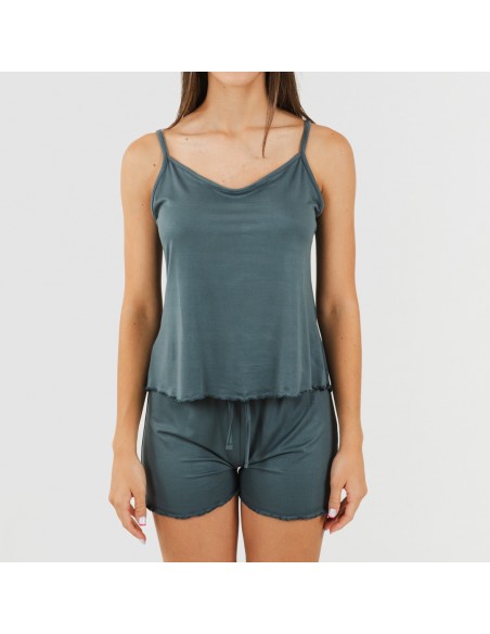 Pigiama con spalline soft tinta unita