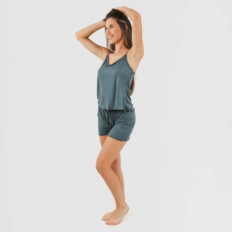 Pigiama con spalline soft tinta unita