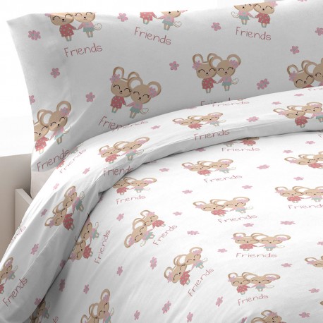 Copripiumino cotone Friends rosa