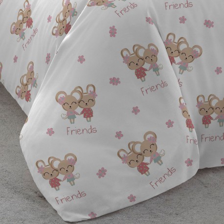 Copripiumino cotone Friends rosa