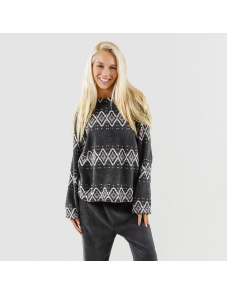 Pigiama pile coral Andros grigio