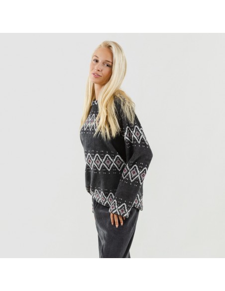 Pigiama pile coral Andros grigio