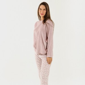 Pigiama pile coral Taormina malva 2