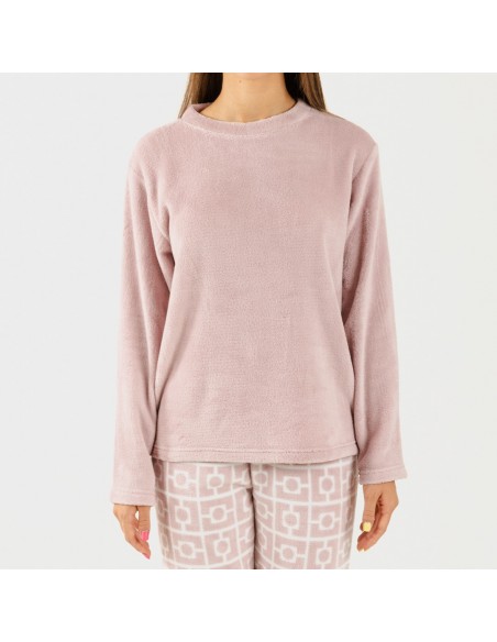 Pigiama pile coral Taormina malva Pigiama pile coral Taormina malva