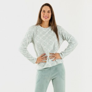 Pigiama pile coral Capri verde tiffany 2